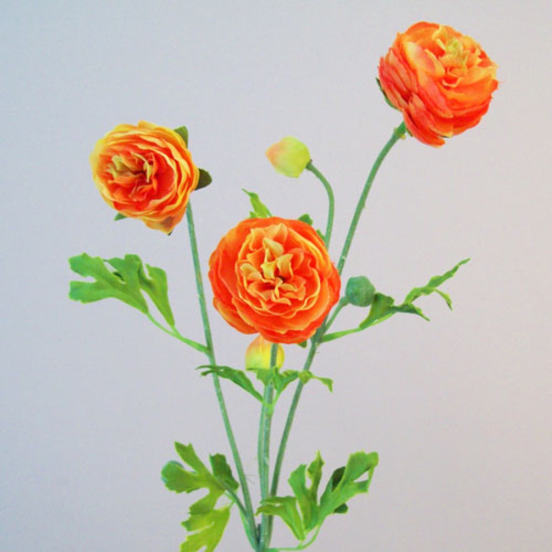 Silk Ranunculus Flowers Orange 65cm Artificial Flowers